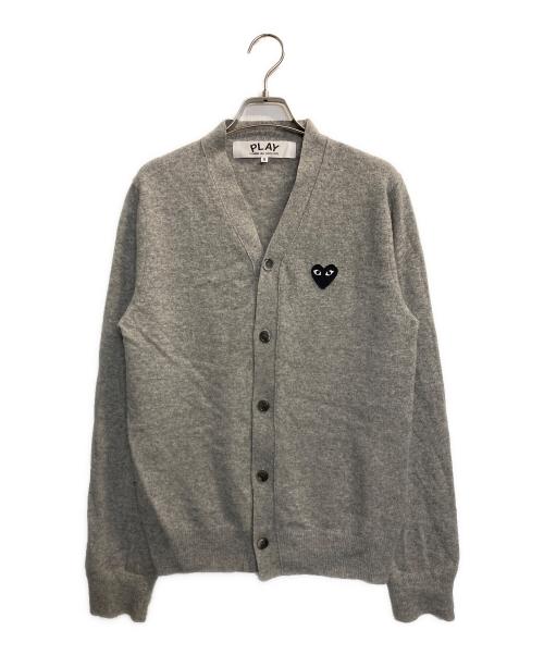 PLAY COMME des GARCONS（プレイコムデギャルソン）PLAY COMME des GARCONS (プレイコムデギャルソン) ハートワッペンカーディガン グレー サイズ:Sの古着・服飾アイテム