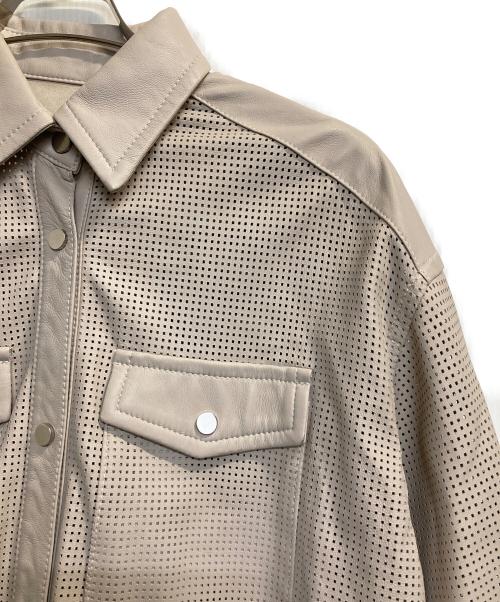 GRACE CLASS（グレースクラス）GRACE CLASS (グレースクラス) パンチングレザーシャツ ベージュ サイズ:36の古着・服飾アイテム