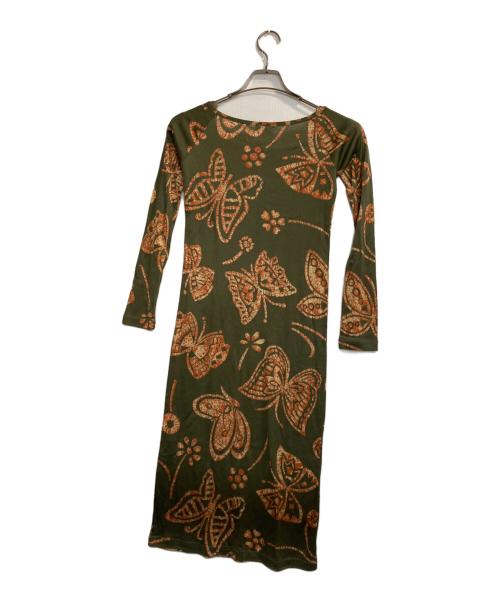 hysterics（ヒステリックス）hysterics (ヒステリックス) 総柄ワンピース オレンジ×カーキ サイズ:ＦＲＥＥの古着・服飾アイテム