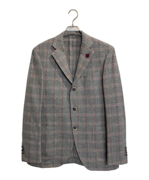 LARDINI（ラルディーニ）LARDINI (ラルディーニ) チェックウールジャケット グレー サイズ:48の古着・服飾アイテム