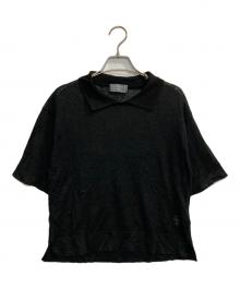 MARGARET HOWELL（マーガレットハウエル）の古着「リネンプルオーバーカットソー」｜ブラック