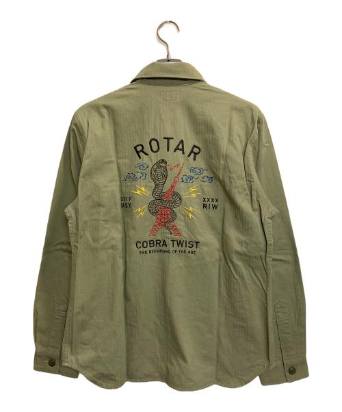 ROTAR（ローター）ROTAR (ローター) コブラツイスト刺繍ワークシャツ グリーン サイズ:Ⅼの古着・服飾アイテム