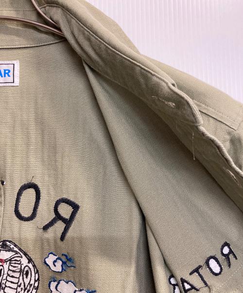 ROTAR（ローター）ROTAR (ローター) コブラツイスト刺繍ワークシャツ グリーン サイズ:Ⅼの古着・服飾アイテム