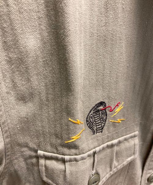 ROTAR（ローター）ROTAR (ローター) コブラツイスト刺繍ワークシャツ グリーン サイズ:Ⅼの古着・服飾アイテム