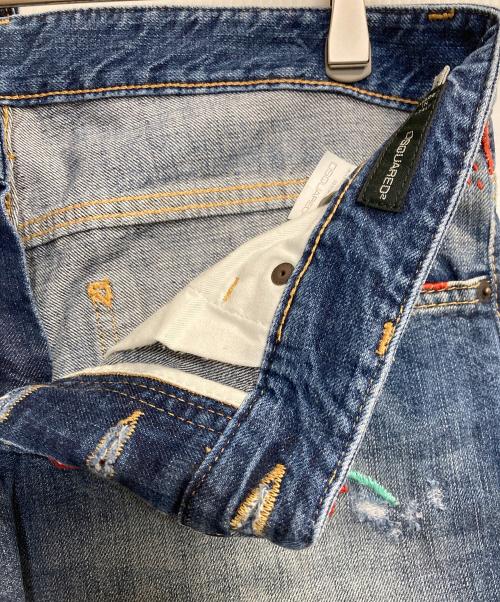 DSQUARED2（ディースクエアード）DSQUARED2 (ディースクエアード) ダメージデニムパンツ インディゴ サイズ:46の古着・服飾アイテム