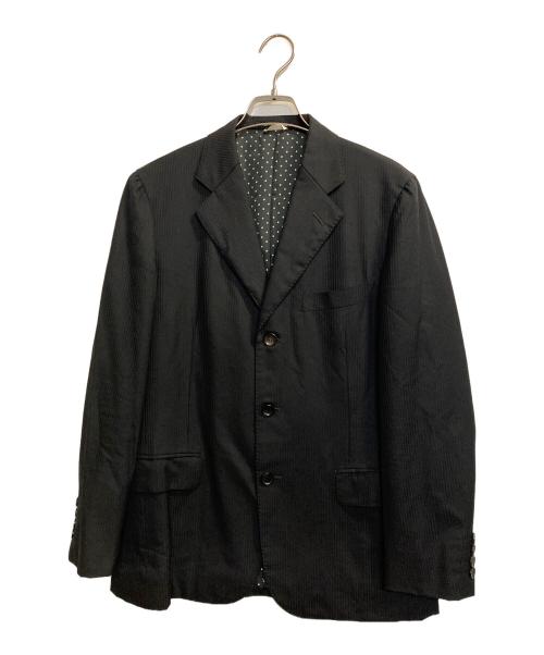 COMME des GARCONS HOMME DEUX（コムデギャルソン オム ドゥ）COMME des GARCONS HOMME DEUX (コムデギャルソン オム ドゥ) ストライプ3Bジャケット ブラック サイズ:Sの古着・服飾アイテム