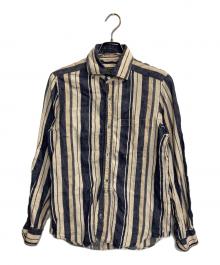 NIGEL CABOURN（ナイジェルケーボン）の古着「ストライプリネンシャツ」｜アイボリー×ネイビー