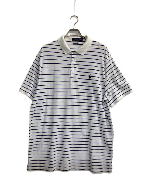 POLO RALPH LAUREN（ポロ・ラルフローレン）POLO RALPH LAUREN (ポロ・ラルフローレン) ボーダーポロシャツ ホワイト×ブルー サイズ:LLの古着・服飾アイテム