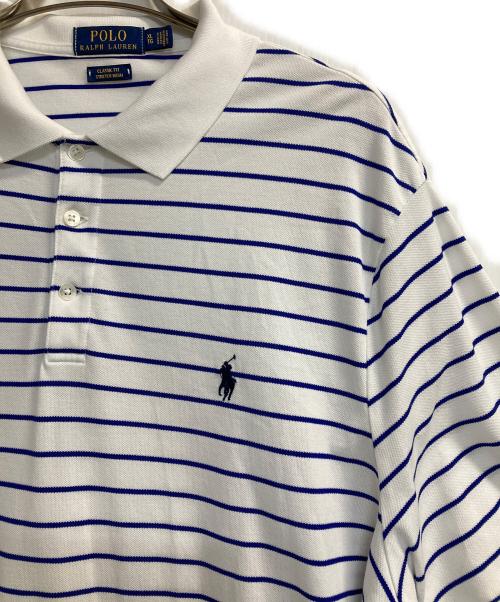 POLO RALPH LAUREN（ポロ・ラルフローレン）POLO RALPH LAUREN (ポロ・ラルフローレン) ボーダーポロシャツ ホワイト×ブルー サイズ:LLの古着・服飾アイテム