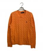 POLO RALPH LAURENポロ・ラルフローレン）の古着「LS CBL CN PP-LONG SLEEVE-SWEATER / ケーブルニット」｜オレンジ