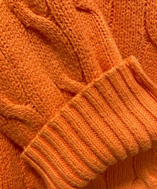 POLO RALPH LAUREN（ポロ・ラルフローレン）POLO RALPH LAUREN (ポロ・ラルフローレン) LS CBL CN PP-LONG SLEEVE-SWEATER / ケーブルニット オレンジ サイズ:Sの古着・服飾アイテム