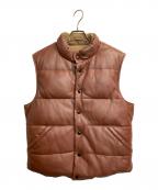 Schottショット）の古着「ラムレザーリバーシブルダウンベスト」｜ブラウン