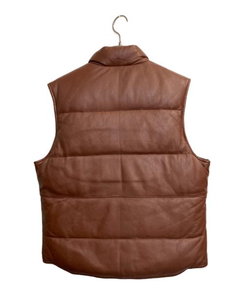 Schott（ショット）Schott (ショット) ラムレザーリバーシブルダウンベスト ブラウン サイズ:XLの古着・服飾アイテム