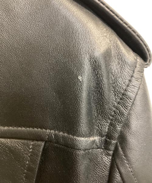 FORTIME（フォータイム）FORTIME (フォータイム) ラムレザーダブルライダースジャケット ブラック サイズ:Mの古着・服飾アイテム