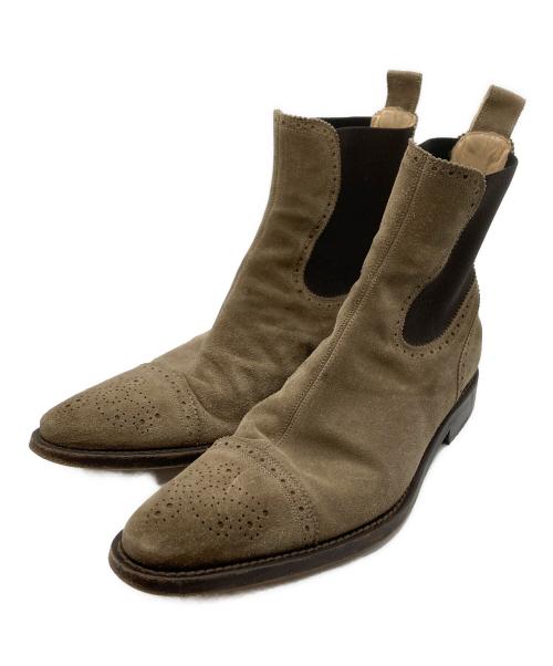 DOLCE & GABBANA（ドルチェ＆ガッバーナ）DOLCE & GABBANA (ドルチェ＆ガッバーナ) サイドゴアストレートチップシューズ カーキ サイズ:61/2の古着・服飾アイテム