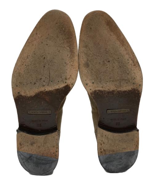 DOLCE & GABBANA（ドルチェ＆ガッバーナ）DOLCE & GABBANA (ドルチェ＆ガッバーナ) サイドゴアストレートチップシューズ カーキ サイズ:61/2の古着・服飾アイテム