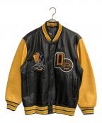 ZARAザラ）の古着「ワッペンオールレザースタジャン」｜イエロー×ブラック
