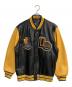 ZARA（ザラ）の古着「ワッペンオールレザースタジャン」｜イエロー×ブラック