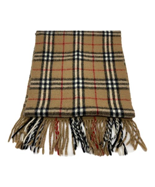 Burberry's（バーバリー）Burberry's (バーバリーズ) ノヴァチェックウールマフラー レッド×ベージュの古着・服飾アイテム