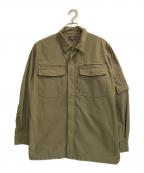 BEAMS PLUSビームスプラス）の古着「ポリエルテル シャンブレー ミリタリー ジップブルゾン」｜オリーブ