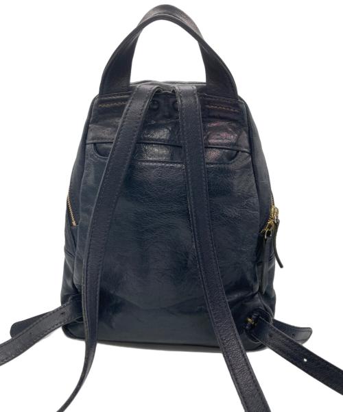 genten（ゲンテン）genten (ゲンテン) メタリックミニレザーリュック ネイビーの古着・服飾アイテム