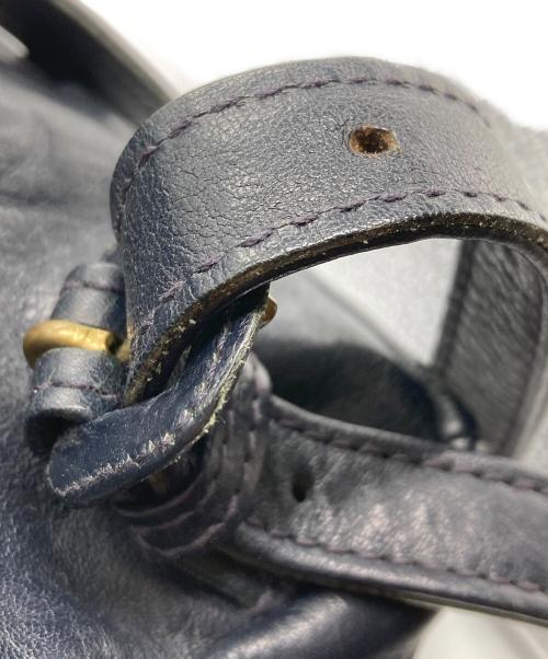 genten（ゲンテン）genten (ゲンテン) メタリックミニレザーリュック ネイビーの古着・服飾アイテム