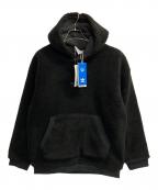 adidasアディダス）の古着「FLEECE HOODY / ボアパーカー」｜ブラック