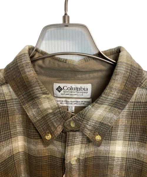 Columbia（コロンビア）Columbia (コロンビア) チェックネルシャツ ブラウン×アイボリー サイズ:LLの古着・服飾アイテム