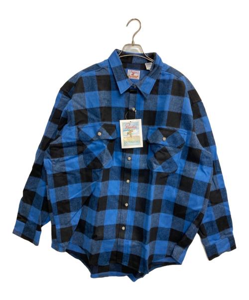 Prentiss（プレンティス）Prentiss (プレンティス) チェックヘビーネルシャツ ブルー×ブラック サイズ:2XLの古着・服飾アイテム