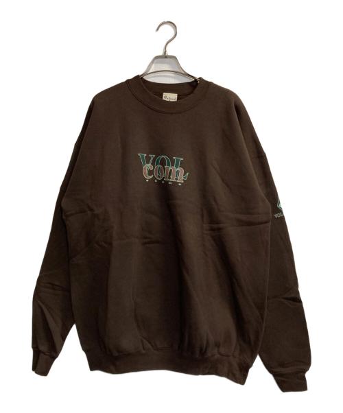 VOLCOM（ボルコム）VOLCOM (ボルコム) 初期タグクルーネックロゴスウェット ブラウン サイズ:LLの古着・服飾アイテム