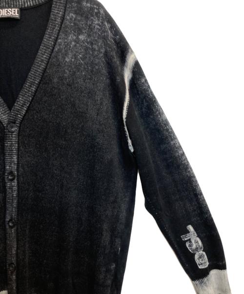 DIESEL（ディーゼル）DIESEL (ディーゼル) K-LARENCE CARDIGAN / プリントカーディガン ブラック サイズ:XSの古着・服飾アイテム