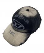 DIESELディーゼル）の古着「C-OLTON-BLACK-D / ダメージ加工キャップ」｜ブラック