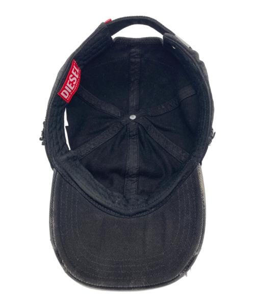 DIESEL（ディーゼル）DIESEL (ディーゼル) C-OLTON-BLACK-D / ダメージ加工キャップ ブラックの古着・服飾アイテム