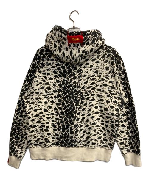 CREAM SODA（クリームソーダ）CREAM SODA (クリームソーダ) レオパード柄ジップパーカー ブラック×ホワイト サイズ:Lの古着・服飾アイテム