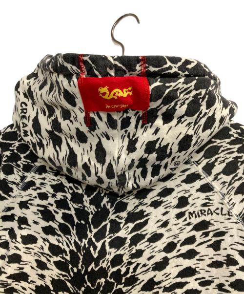 CREAM SODA（クリームソーダ）CREAM SODA (クリームソーダ) レオパード柄ジップパーカー ブラック×ホワイト サイズ:Lの古着・服飾アイテム