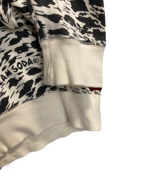 CREAM SODA（クリームソーダ）CREAM SODA (クリームソーダ) レオパード柄ジップパーカー ブラック×ホワイト サイズ:Lの古着・服飾アイテム