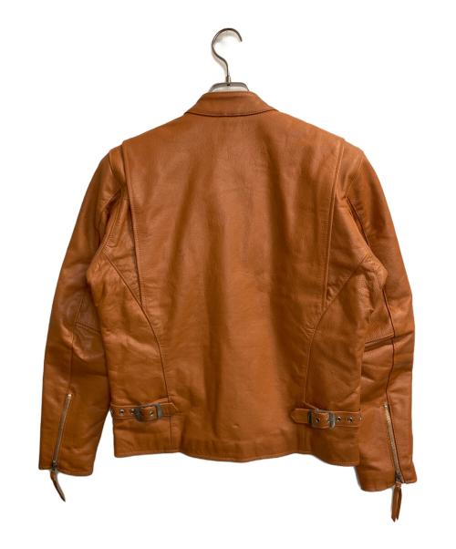 FREEDOM（フリーダム）freedom (フリーダム) バッファローレザーシングルライダースジャケット ブラウン サイズ:38の古着・服飾アイテム