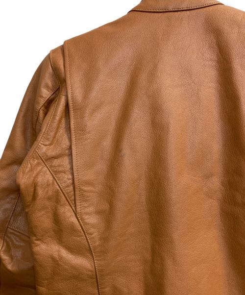 FREEDOM（フリーダム）freedom (フリーダム) バッファローレザーシングルライダースジャケット ブラウン サイズ:38の古着・服飾アイテム