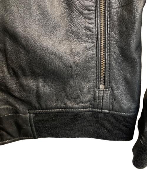 Liugoo Leathers（リューグーレザーズ）LIUGOO LEATHERS (リューグーレザーズ) フード付ラムレザージャケット ブラック サイズ:Mの古着・服飾アイテム