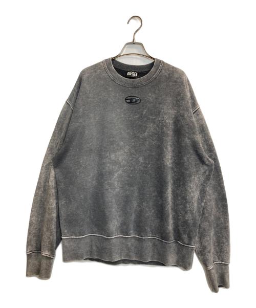 DIESEL（ディーゼル）DIESEL (ディーゼル) S-MACS-G1/メタルDロゴオーバーダイスウェット グレー サイズ:Lの古着・服飾アイテム