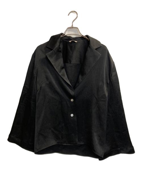CLANE（クラネ）CLANE (クラネ) TAILORED SATIN SHIRT / サテンテーラードシャツ ブラック サイズ:1の古着・服飾アイテム