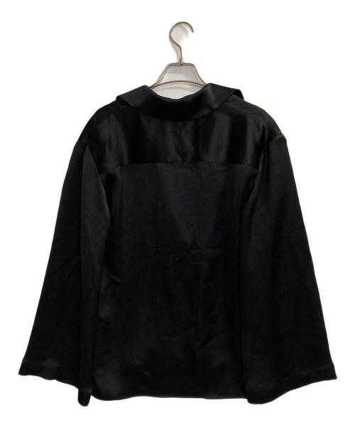 CLANE（クラネ）CLANE (クラネ) TAILORED SATIN SHIRT / サテンテーラードシャツ ブラック サイズ:1の古着・服飾アイテム