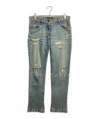 DOLCE & GABBANAドルチェ＆ガッバーナ）の古着「ダメージデニムパンツ」｜インディゴ