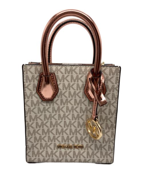 MICHAEL KORS（マイケル・コース）MICHAEL KORS (マイケル・コース) ショッパートート クロスボディ エクストラスモール ベージュ×ピンクの古着・服飾アイテム