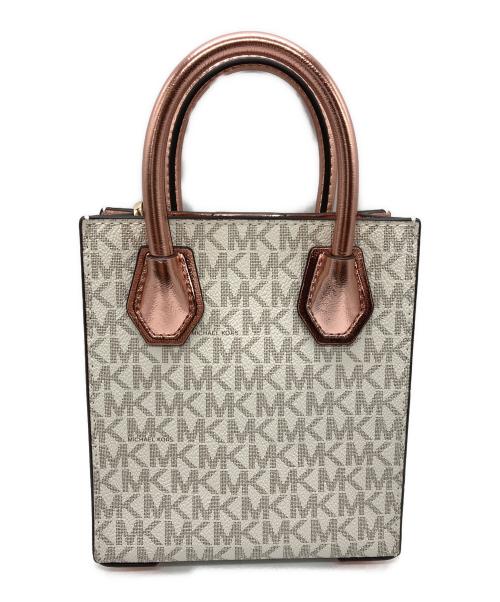 MICHAEL KORS（マイケル・コース）MICHAEL KORS (マイケル・コース) ショッパートート クロスボディ エクストラスモール ベージュ×ピンクの古着・服飾アイテム