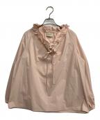UNITED ARROWS TOKYOユナイテッドアローズトウキョウ）の古着「オーガンジーフリルリボンブラウス」｜ピンクベージュ
