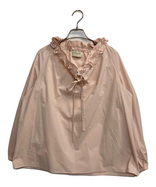 UNITED ARROWS TOKYO（ユナイテッドアローズトウキョウ）UNITED ARROWS TOKYO (ユナイテッドアローズトウキョウ) オーガンジーフリルリボンブラウス ピンクベージュ サイズ:-の古着・服飾アイテム
