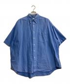 Graphpaperグラフペーパー）の古着「Oxford Oversized S/S B.DShirt」｜ブルー