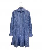 POLO RALPH LAURENポロ・ラルフローレン）の古着「フレアストライプシャツワンピース」｜ブルー