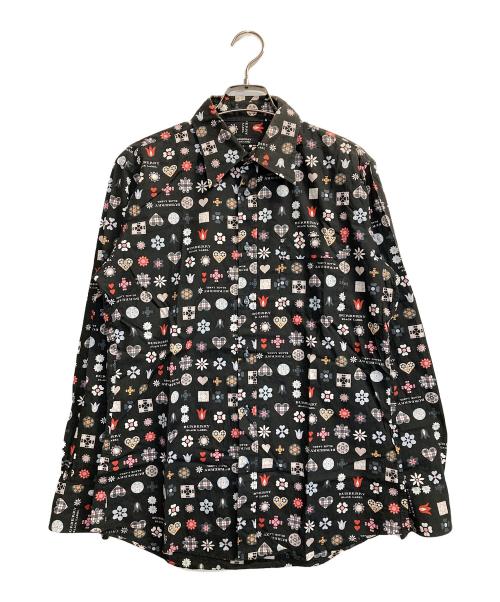 BURBERRY BLACK LABEL（バーバリーブラックレーベル）BURBERRY BLACK LABEL (バーバリーブラックレーベル) モノグラムシャツ ブラック サイズ:2の古着・服飾アイテム